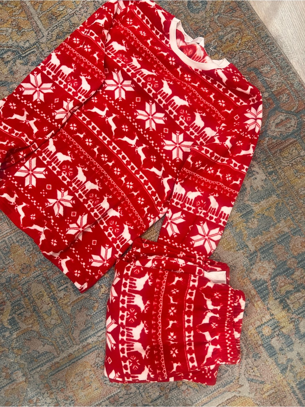 Christmas Red Holiday Reindeer Pajama Set